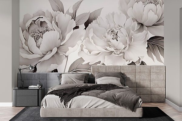 Elegant blooms on a soft background Wall murals Elegant blooms on a soft background