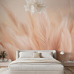 Wall murals Soft feathers in gentle hues.