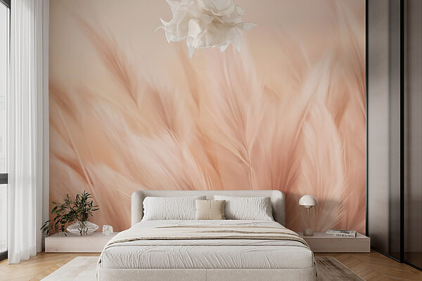 Soft feathers in gentle hues Wall murals Soft feathers in gentle hues