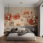 Wall murals Poppies in soft hues and tones