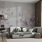 Wall murals Delicate florals on a soft backdrop