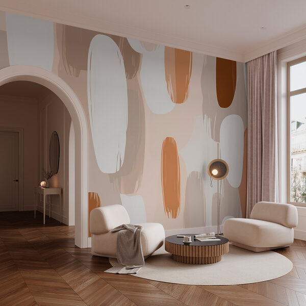 Pattern of brown and white paint Wall murals Pattern of brown and white paint