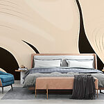 Wall murals Black and white swirly pattern