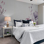 Wall murals Painting of flowers on a white surface