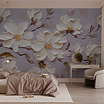 Wall murals Painting of white flowers