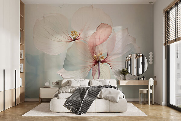 Delicate petals in soft hues Wall murals Delicate petals in soft hues