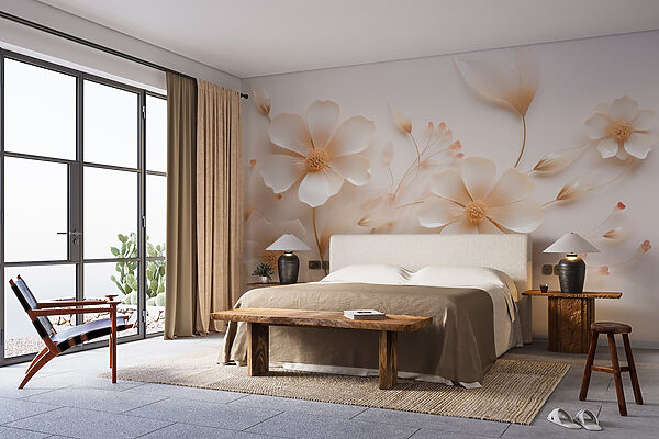 Delicate floral arrangement on soft background Wall murals Delicate floral arrangement on soft background