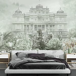 Wall murals Large white building with flowers