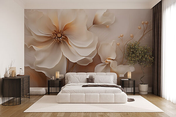Delicate flowers in soft hues Wall murals Delicate flowers in soft hues
