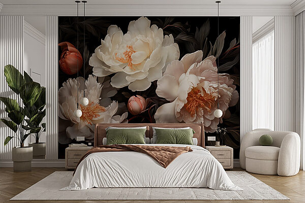 Group of white flowers Wall murals Group of white flowers
