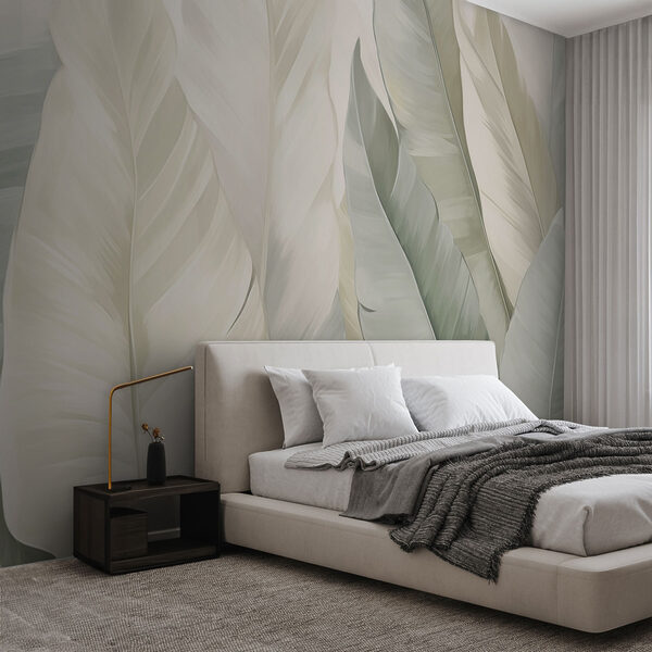 Soft hues of tropical leaves together Wall murals Soft hues of tropical leaves together