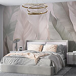 Wall murals Soft leaves in gentle hues.
