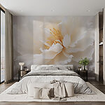 Wall murals Delicate petals with gentle dew drops