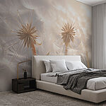 Wall murals Delicate dandelion seeds in sunlight