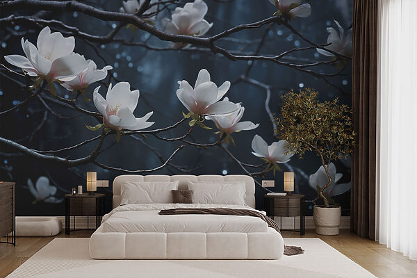 Tree with white flowers Wall murals Tree with white flowers