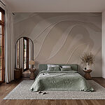 Wall murals White and black wavy lines