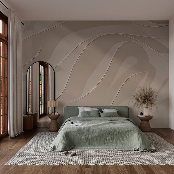 White and black wavy lines Wall murals White and black wavy lines