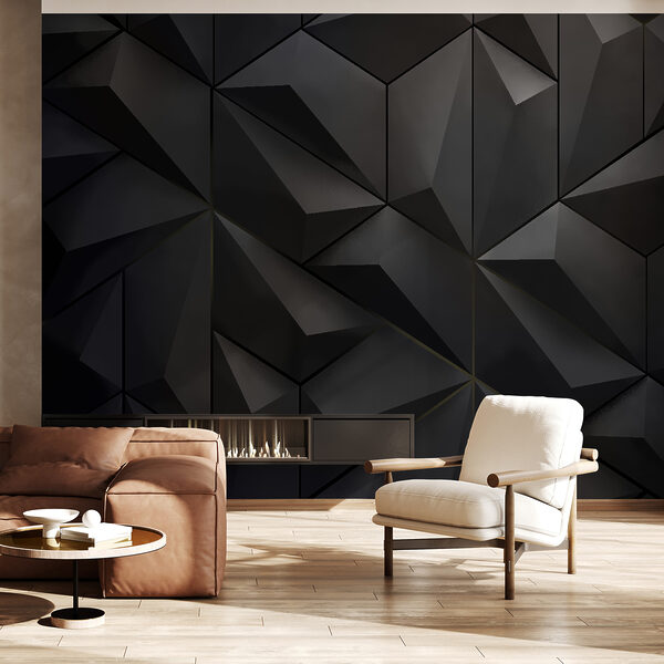 Angular shadows in monochrome dimensions Wall mural Angular shadows in monochrome dimensions
