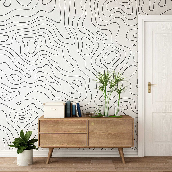 Wall mural Black line on a white background