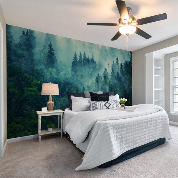 Wall mural Group of trees in the fog (SKU: u33150) Wall mural Wall mural Group of trees in the fog (SKU: u33150)
