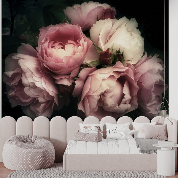 Wall mural Pink roses in gentle bloom (SKU: u08062) Wall mural Wall mural Pink roses in gentle bloom (SKU: u08062)