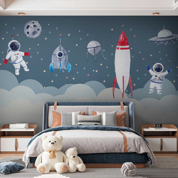 Wall mural Watercolor of a astronaut