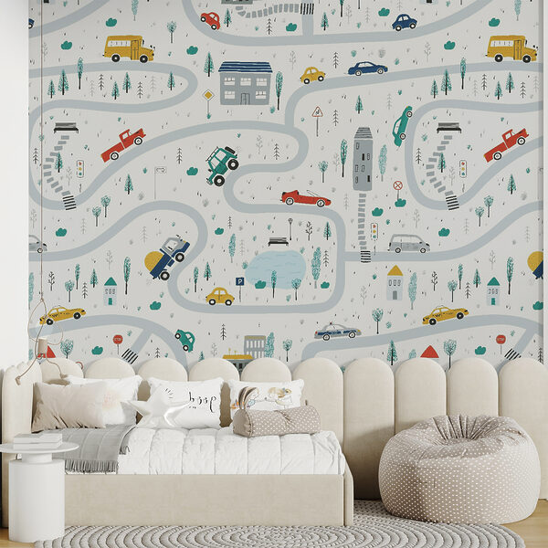 Wall mural Wall mural Map of cars and buildings (SKU: u19938)