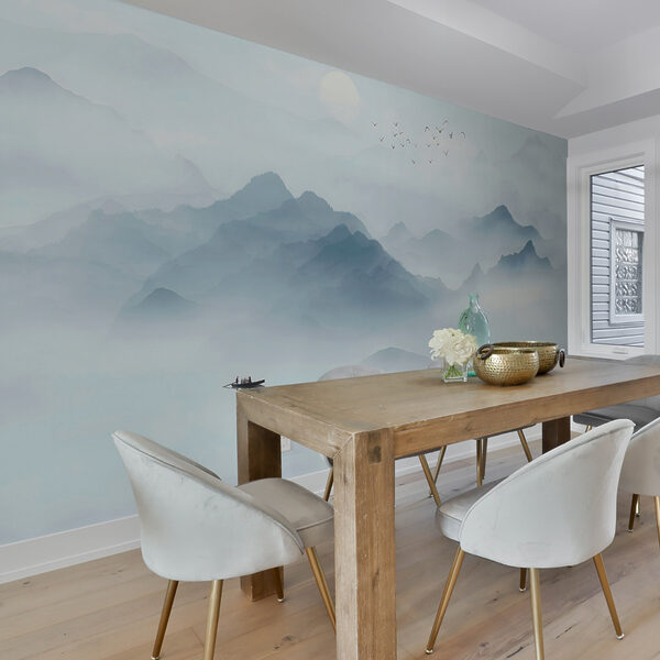 White circle in the sky Wall mural White circle in the sky