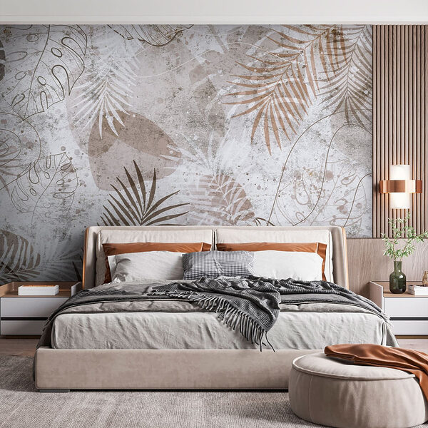 Abstract tropical leaves pattern design Wall mural Abstract tropical leaves pattern design