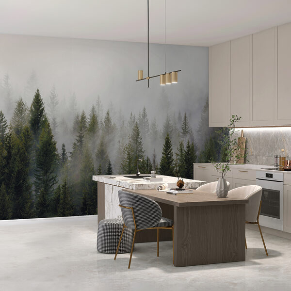 Wall mural Foggy forest in the morning mist (SKU: u37073) Wall mural Wall mural Foggy forest in the morning mist (SKU: u37073)