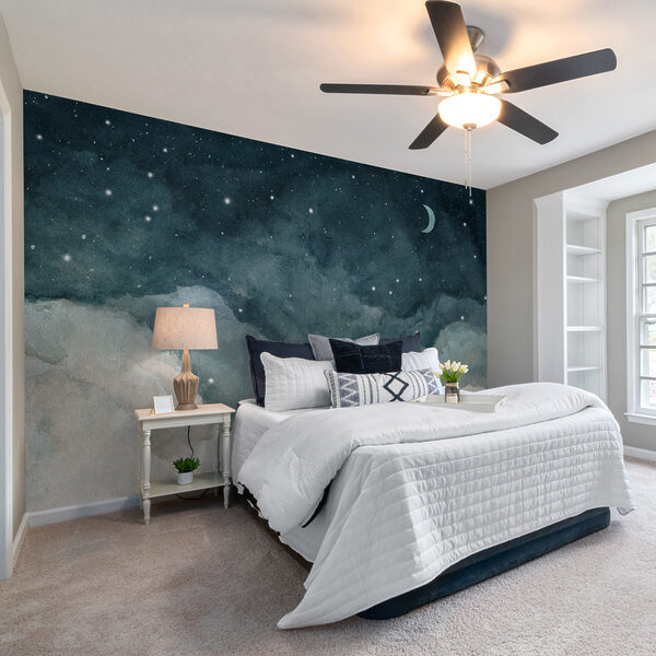 Wall mural Clouds and stars in the sky