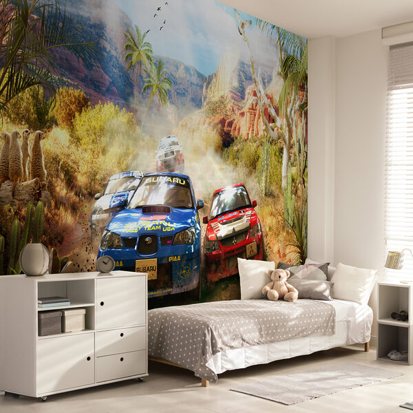 Wall mural Wall mural Rally cars race through the desert (SKU: u64438)