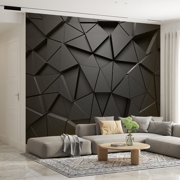 Wall mural Monochrome geometric abstract pattern (SKU: u03062) Wall mural Wall mural Monochrome geometric abstract pattern (SKU: u03062)