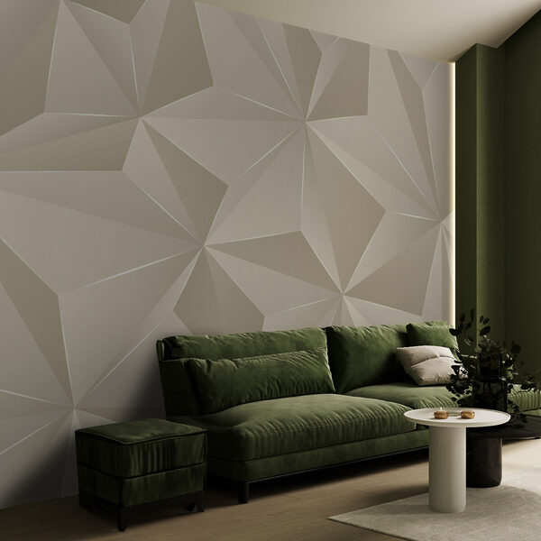 Geometric pattern with textured facets Wall mural Geometric pattern with textured facets