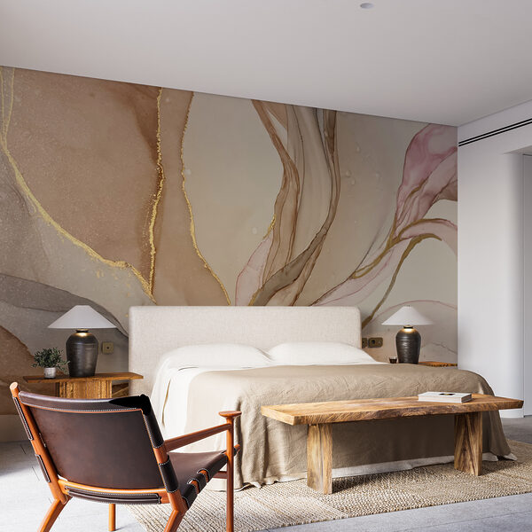 White circle with brown spots Wall mural White circle with brown spots
