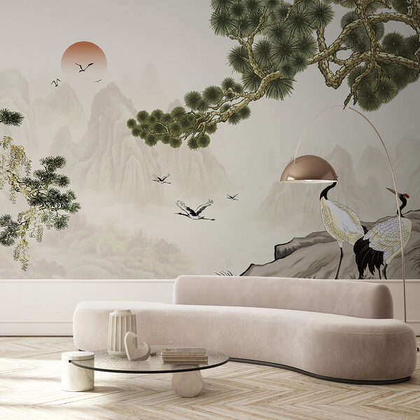 Wall mural Bird flying in the sky