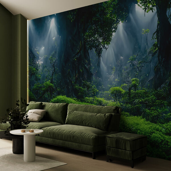 River running through a forest Wall mural River running through a forest