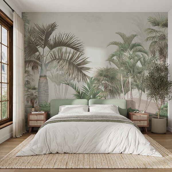 Wall mural Tropical paradise with lush greenery