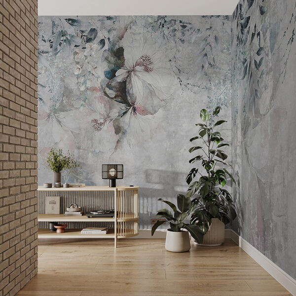 Delicate flowers in soft tones Wall mural Delicate flowers in soft tones