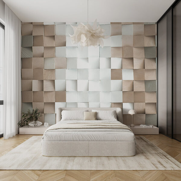 Wall murals Wall murals Textured beige and white pattern (SKU: u75833)