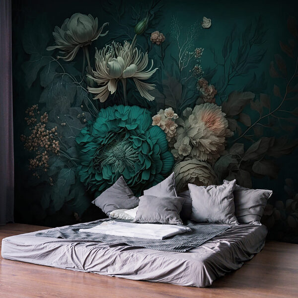 Wall mural Floral artwork with delicate petals