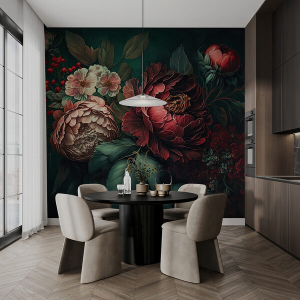 Wall mural Wall mural Elegant blooms with rich colors (SKU: u75412)