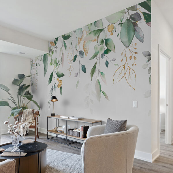Elegant foliage with delicate accents Wall mural Elegant foliage with delicate accents