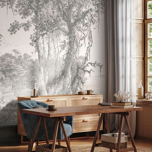 Wall mural Wall mural Drawing of a forest (SKU: u95795)