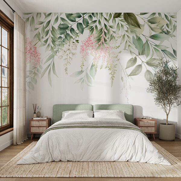 Wall mural Elegant floral design with pastel hues