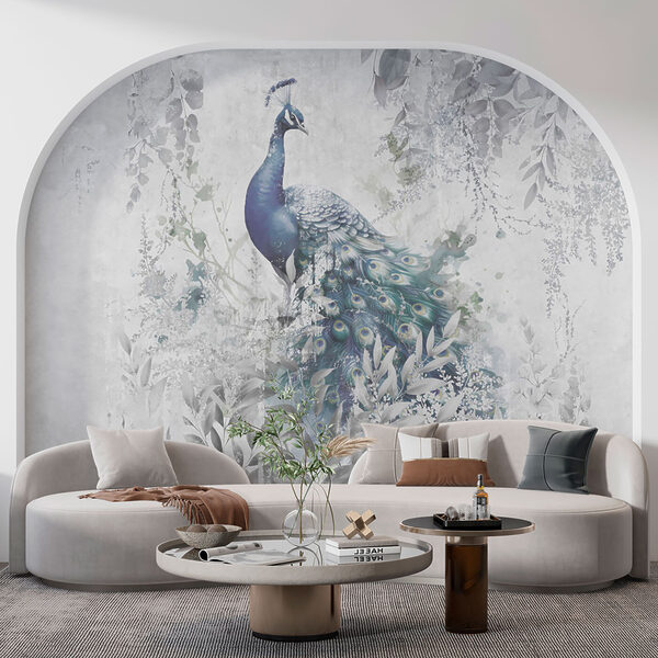 Wall mural Painting of a peacock