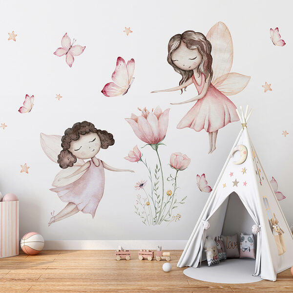 Wall mural Fairies dance among the blossoms