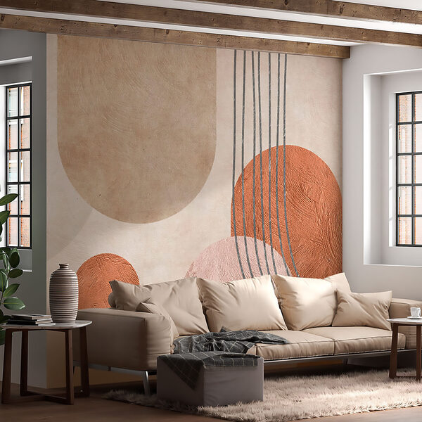 Abstract geometric pattern in earthy tones Wall mural Abstract geometric pattern in earthy tones