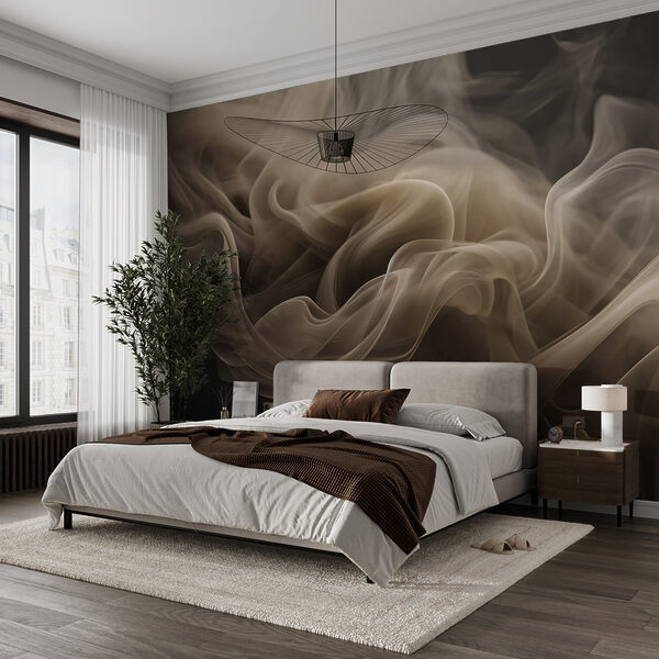 Wall mural Flowing wisps of smoke in air