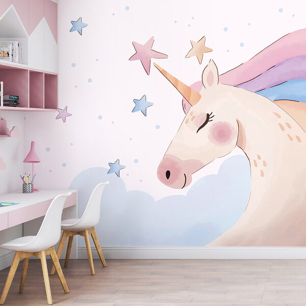 Wall mural Blue star on a white background